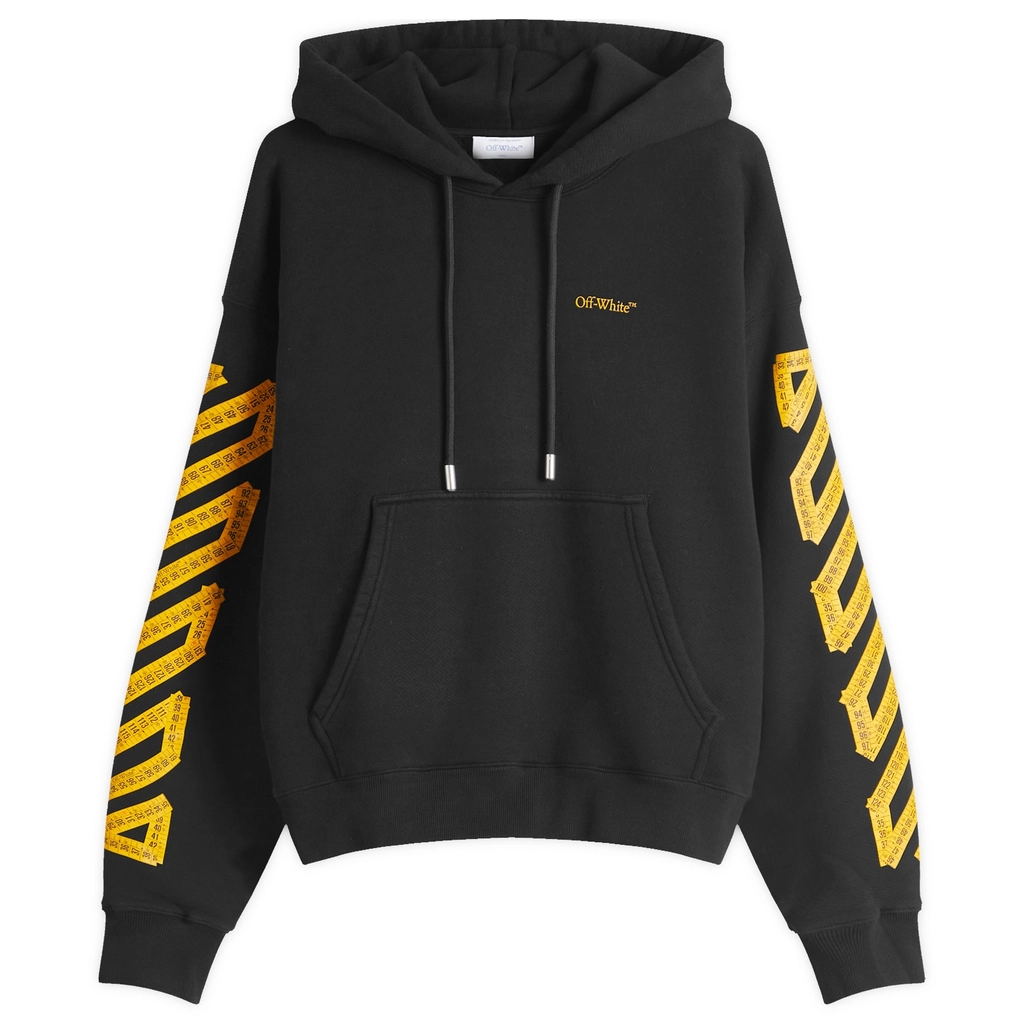 Off White Men's Tape Arrow Skate Hoodie Black Citrus